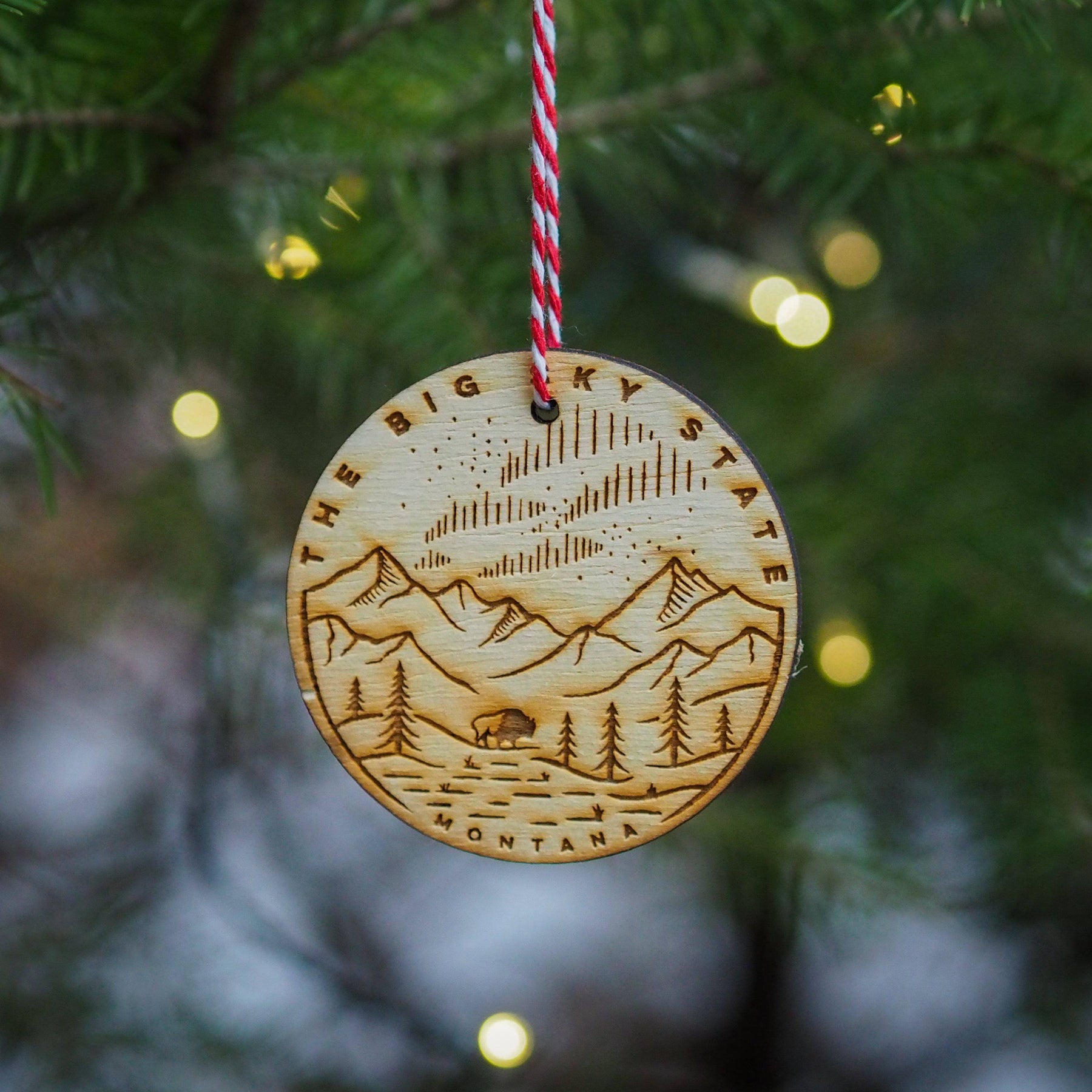 Big Sky State Wood Ornament - MONTANA SHIRT CO.